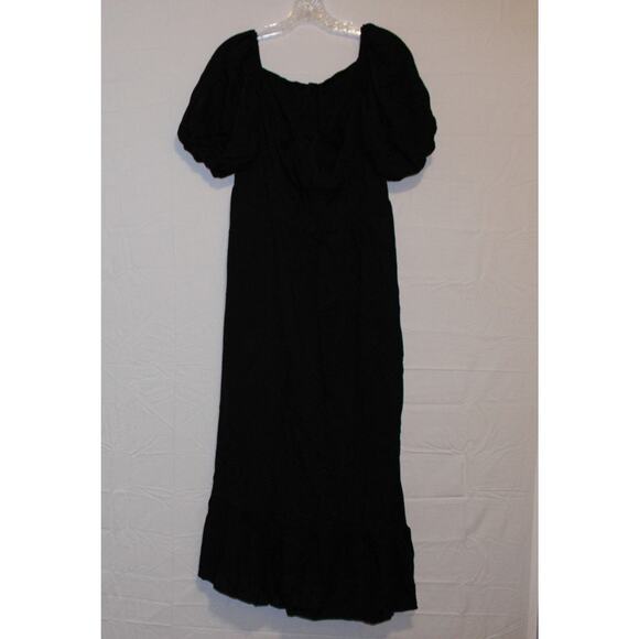 Bloomchic Dress Woman's Size 10 Medium Black Midi Cold Shoulder Pocket NWT - Picture 1 of 8